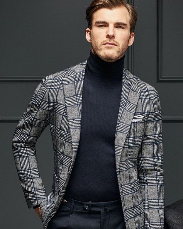 Turtleneck Sweater with Blazer